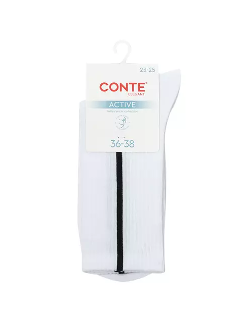 Удлиненные женские носки conte active 965 белый, 20С-20СП, 36-38 (23-25), CONTE ELEGANT,  - 4