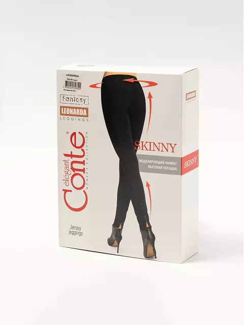 Моделирующие женские леггинсы с высокой посадкой и молниями leonarda nero, , 170-90/XS, CONTE ELEGANT, - 1