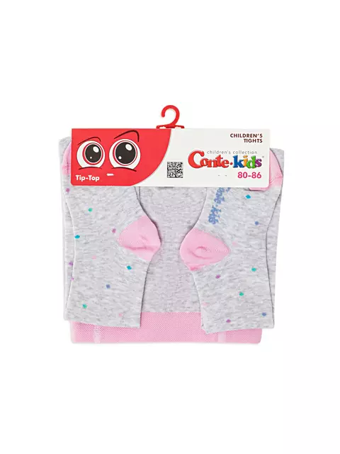 Колготки в цветной горошек tip-top 711 светло-серый, 4С-03СП, 92-98 (14), CONTE-KIDS,  - 5