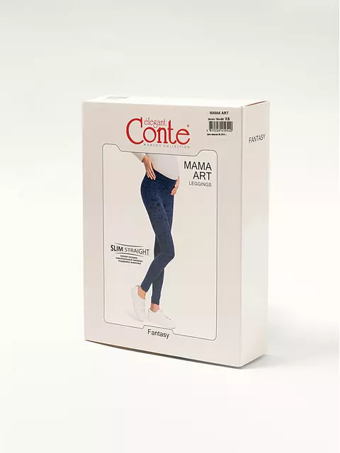 Ультракомфортные леггинсы для беременных с трендовым рисунком mama art denim, , 164-94/S, CONTE ELEGANT, - 1