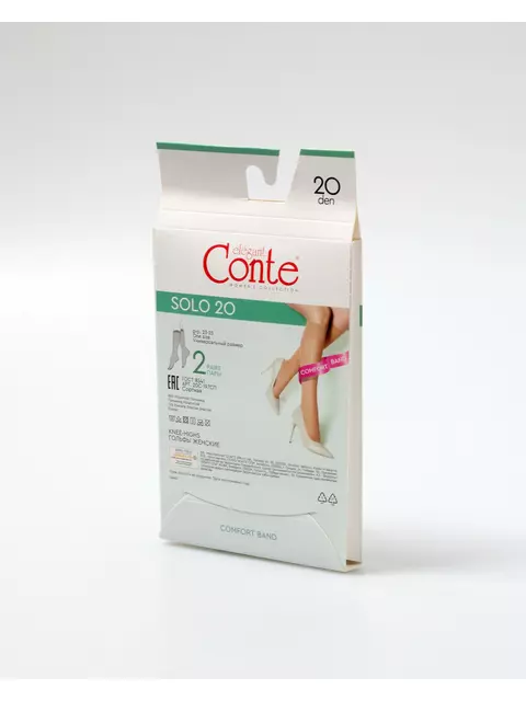 Гольфы женские solo 20 (2 пары), 20С-197СП, 36-39 (23-25), CONTE ELEGANT,  - 4