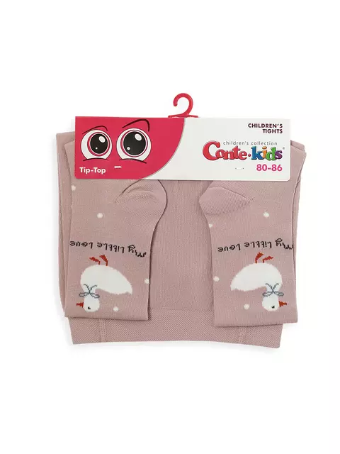 Колготки с рисунком «уточка» tip-top 713 пепельно-розовый, 4С-03СП, 80-86 (14), CONTE-KIDS,  - 5