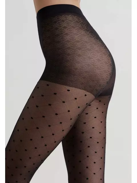 Фантазийные колготки с рисунком "точки" pois nero, 19С-103СП, 4, CONTE ELEGANT,  - 3