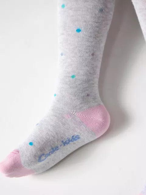 Колготки в цветной горошек tip-top 711 светло-серый, 4С-03СП, 92-98 (14), CONTE-KIDS,  - 4