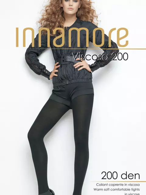 Колготки innamore viscosa 200 grigio scuro, , 2, INNAMORE, - 1