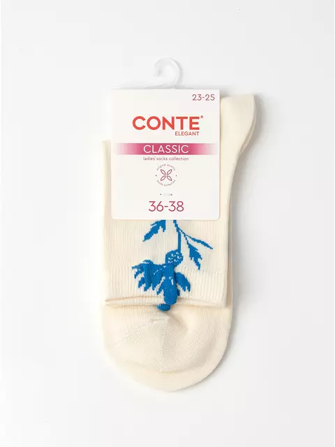 Удлинённые женские носки с пикотом «василёк» conte classic 1155 капучино, 17С-183СП, 36-39, CONTE ELEGANT,  - 5