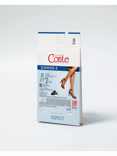 Гольфы женские summer 8 (2 пары) nero, 21С-181СП, 36-39 (23-25), CONTE ELEGANT,  - 3