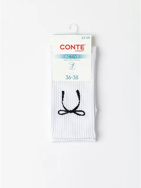 Удлиненные женские хлопковые носки conte active 1102 белый, 20С-20СП, 38-41 (25-27), CONTE ELEGANT,  - 5