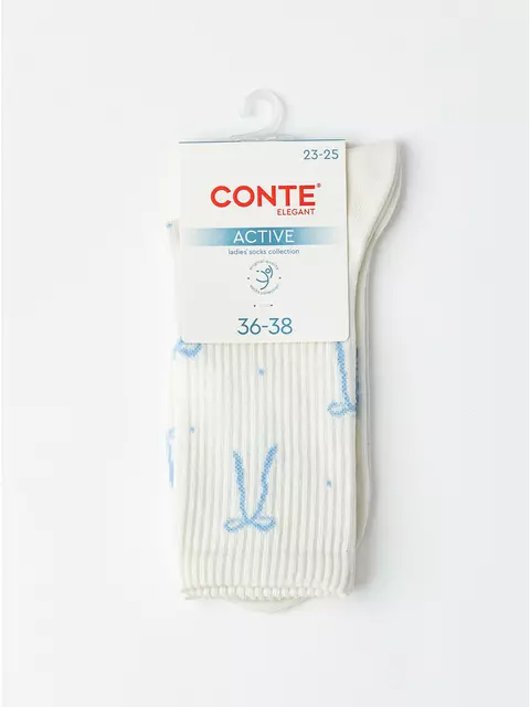 Удлиненные женские хлопковые носки conte active 1103 молочный, 20С-20СП, 38-41 (25-27), CONTE ELEGANT,  - 5