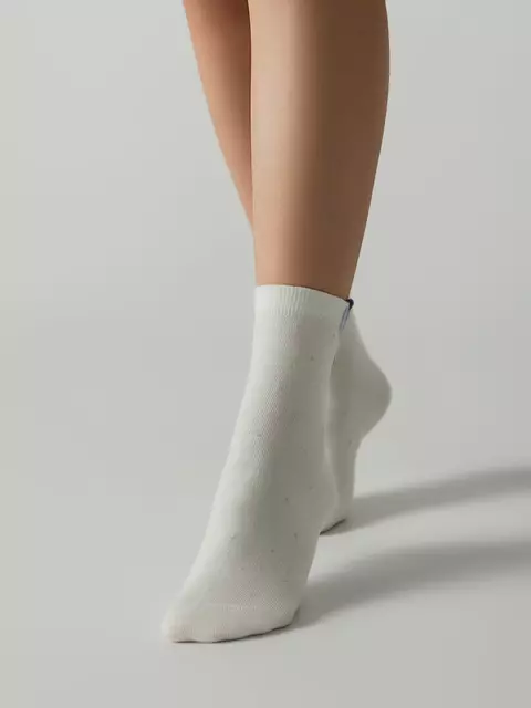 Удлинённые женские носки с пикотом «крокус» conte classic 1136 молочный, 17С-183СП, 36-39 (23-25), CONTE ELEGANT,  - 2