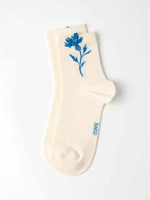 Удлинённые женские носки с пикотом «василёк» conte classic 1155 капучино, 17С-183СП, 36-39, CONTE ELEGANT,  - 4