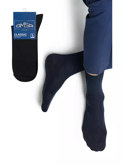 Носки мужские из бамбука omsa classic 205 blu, , 45-47 (29-31), OMSA, - 3