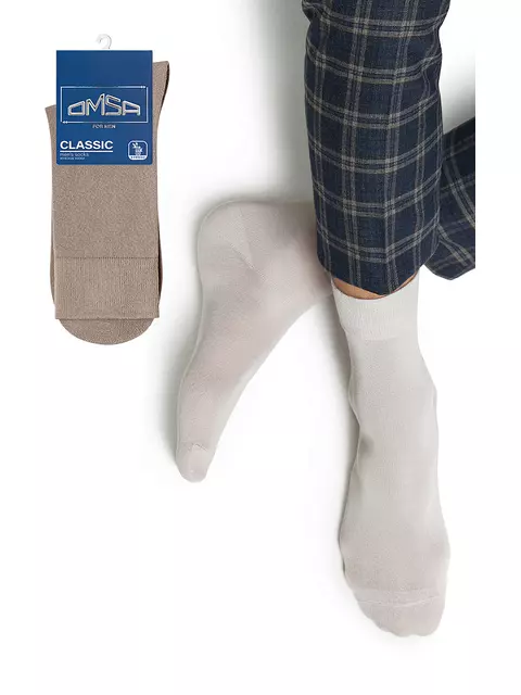 Носки мужские из бамбука omsa classic 205 grigio chiaro, , 39-41 (25-27), OMSA, - 1