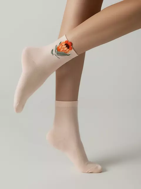 Носки женские с пикотом «протея» conte classic 1137 персиковый, 17С-183СП, 36-39 (23-25), CONTE ELEGANT,  - 1