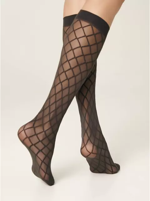 Гольфы в крупные ромбы fantasy diamond grafit, 21C-146СП, 36-39 (23-25), CONTE ELEGANT,  - 3