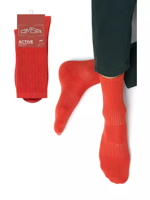 Мужские спортивные носки omsa active 116 orange, , 36-38 (23-25), OMSA, - 1