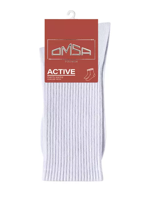 Мужские спортивные носки omsa active 116 bianco, , 36-38 (23-25), OMSA, - 5