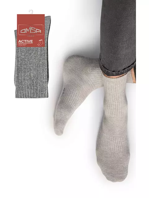 Мужские спортивные носки omsa active 116 grigio melange, , 36-38 (23-25), OMSA, - 1