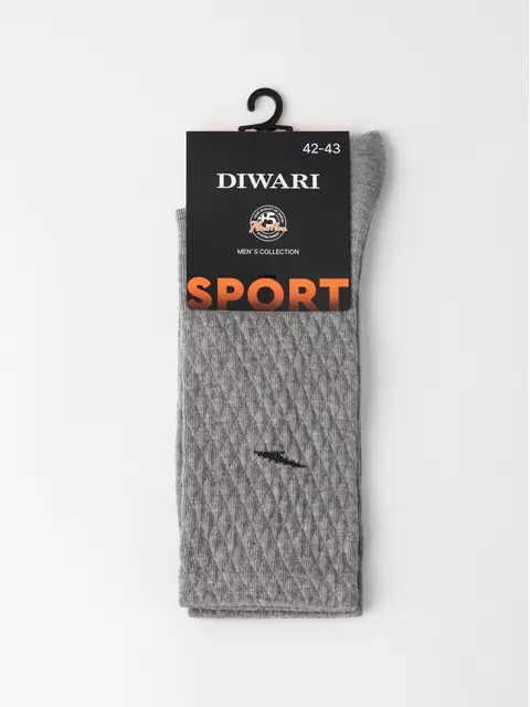Удлинённые носки из хлопка diwari sport 973 серый, 26С-25СП, 40-41 (25), DIWARI,  - 5