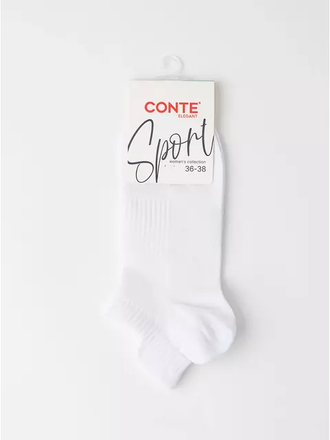 Укороченные женские носки из хлопка conte sport 1133 белый, 25С-206СП, 36-38 (23-25), CONTE ELEGANT,  - 5