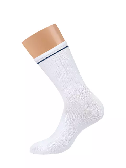 Мужские высокие носки omsa active 115 bianco/blu, , 36-38 (23-25), OMSA, - 3