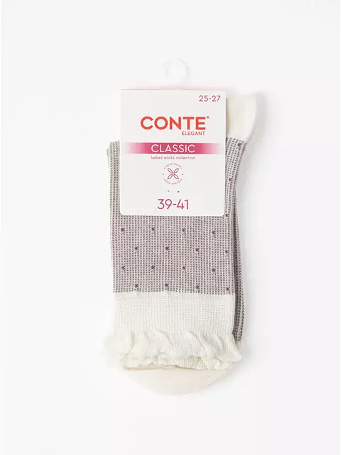 Носки в точку с воздушными рюшами conte classic 1113 молочный, 25С-203СП, 39-41 (25-27), CONTE ELEGANT,  - 5