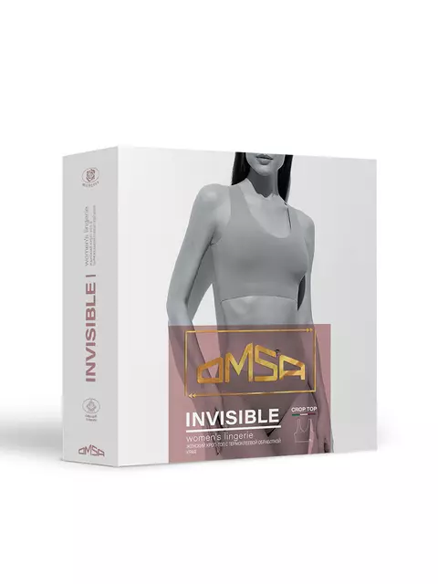 Топ женский в рубчик с вкладышами omsa 1143b invisible ribana beige chiaro, , 48 (L), OMSA, - 8