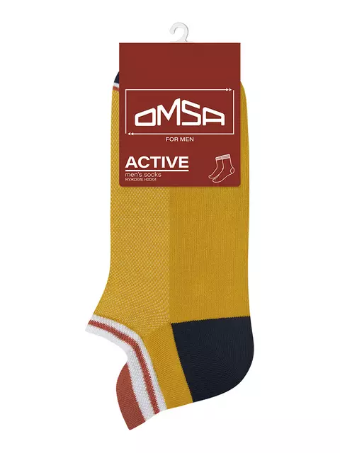 Мужские укороченные носки из хлопка omsa active 114 ocra, , 36-38 (23-25), OMSA, - 4