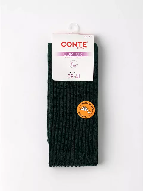 Тёплые носки с махровой стопой conte comfort 750 темно-зеленый, 25С-40/1СП, 39-41 (25-27), CONTE ELEGANT,  - 5