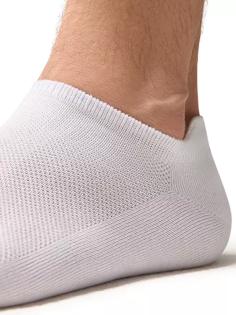 Мужские укороченные носки из хлопка omsa active 113 bianco, , 39-41 (25-27), OMSA, - 3