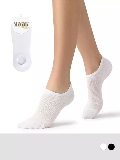 Укороченные женские носки minimi mini cotone 1204 bianco, , 39-41 (25-27), MINIMI, - 1