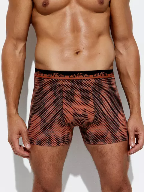 Трусы боксеры мужские omsa omu 1234b camuffare (камуфляж) terracotta, , 50 (XL), OMSA, - 1