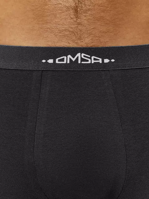 Мужские трусы боксеры с открытой резинкой omsa omb 1234-1 antracite, , 46 (M), OMSA, - 3