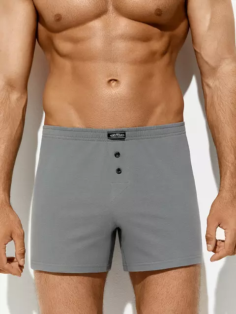 Трусы мужские шорты-боксеры из 100% хлопка omsa omb 1243 grigio, , 46 (M), OMSA, - 1