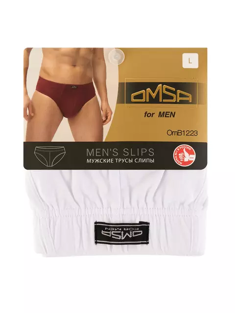 Трусы мужские слипы omsa omb 1223 bianco, , 46 (M), OMSA, - 3