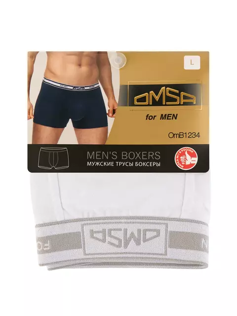Трусы мужские боксеры omsa omb 1234 bianco, , 46 (M), OMSA, - 3