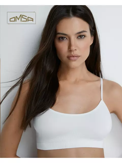 Женский топ на тонких бретелях omsa oms122 bianco, , 4 (l/xl, OMSA, - 2