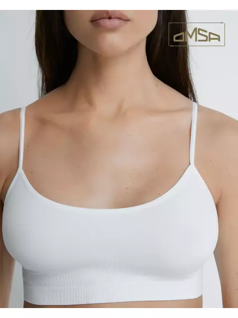Женский топ на тонких бретелях omsa oms122 bianco, , 4 (l/xl, OMSA, - 4