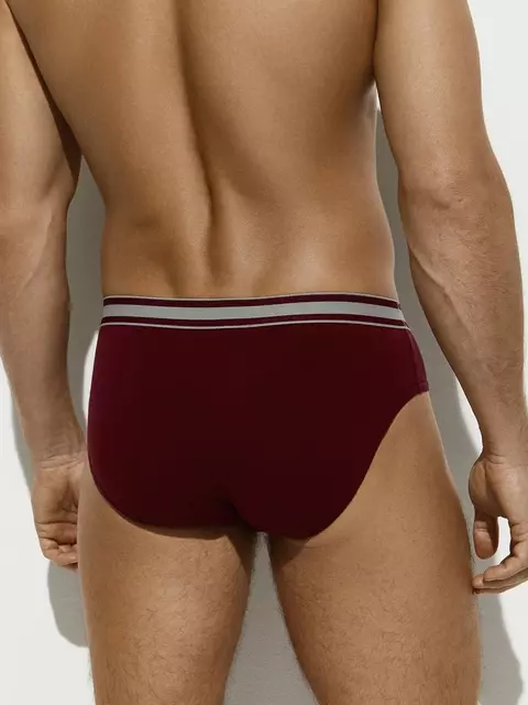Трусы мужские слипы с открытой резинкой omsa omb 1224 bordo, , 46 (M), OMSA, - 2