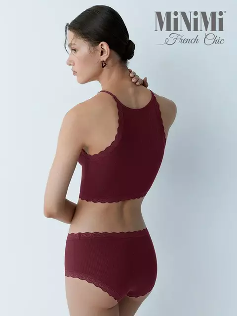 Топ в рубчик на тонких бретелях minimi 1221s french chic bordo, , 42/44 (XS/S), MINIMI, - 6