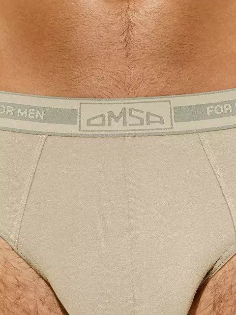Трусы мужские слипы с открытой резинкой omsa omb 1224 beige chiaro, , 46 (M), OMSA, - 3