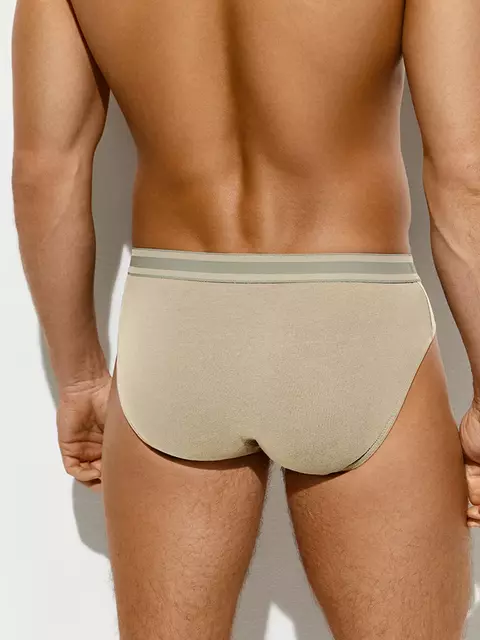 Трусы мужские слипы с открытой резинкой omsa omb 1224 beige chiaro, , 46 (M), OMSA, - 2