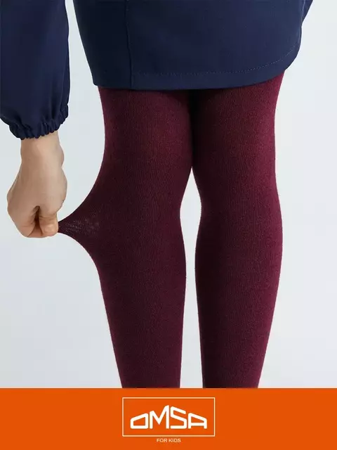 Подростковые колготки однотонные omsa kids 11с01 bordo, , 140-146/20-21, OMSA, - 2