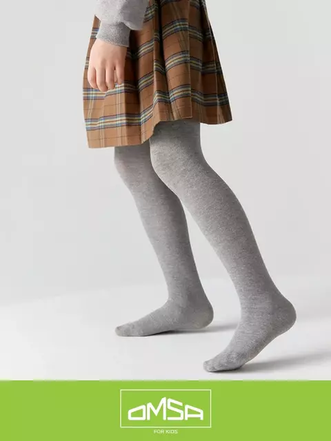 Однотонные детские колготки без пятки omsa kids 11с02 grigio melange, , 92-98/13-14, OMSA, - 3