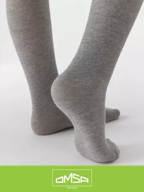 Однотонные детские колготки без пятки omsa kids 11с02 grigio melange, , 92-98/13-14, OMSA, - 5