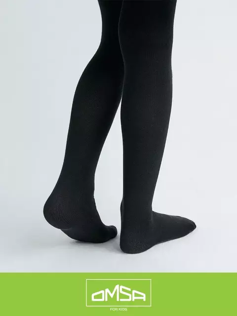 Однотонные детские колготки без пятки omsa kids 11с02 nero, , 116-122/16-17, OMSA, - 4