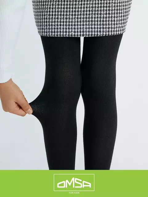 Однотонные детские колготки без пятки omsa kids 11с02 nero, , 116-122/16-17, OMSA, - 3