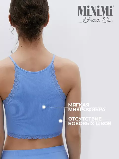 Топ в рубчик на тонких бретелях minimi 1221s french chic celeste, , 46/48 (M/L), MINIMI, - 4
