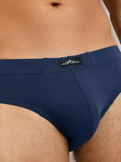 Мужские трусы слипы omsa omb 1223-1 blu, , 48 (L), OMSA, - 3