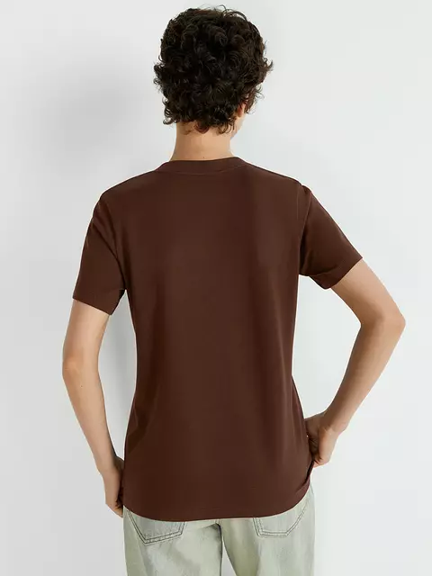 Футболка женская приталенного силуэта omsa omt_d1203 cappuccino, , 44 (S), OMSA, - 2